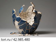 Pig cracked ceramic. Generate Ai. Стоковое AI-изображение, AI-художник Иван Рябоконь / Фотобанк Лори