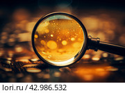 Polished Magnifying glass wooden. Generate Ai. Стоковое AI-изображение, AI-художник Иван Рябоконь / Фотобанк Лори