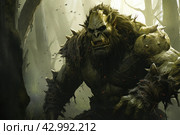 Monstrous Green orc character. Generate Ai. Стоковое AI-изображение, AI-художник Иван Рябоконь / Фотобанк Лори
