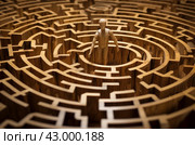 Lost man in wooden tangled maze. Generate ai. Стоковое AI-изображение, AI-художник Иван Рябоконь / Фотобанк Лори