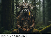 Enlightened Shaman person. Generate Ai. Стоковое AI-изображение, AI-художник Иван Рябоконь / Фотобанк Лори