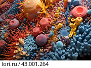 Essential Colorful microbiome. Generate Ai. Стоковое AI-изображение, AI-художник Иван Рябоконь / Фотобанк Лори