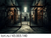 Ironclad Prison doors open. Generate Ai. Стоковое AI-изображение, AI-художник Иван Рябоконь / Фотобанк Лори