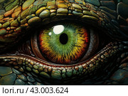 Captivating Reptilian eye closeup colorful. Generate Ai. Стоковое AI-изображение, AI-художник Иван Рябоконь / Фотобанк Лори