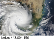 Striking Satellite image storm. Generate Ai. Стоковое AI-изображение, AI-художник Иван Рябоконь / Фотобанк Лори
