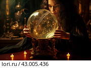 Soothsayer crystal ball. Generate Ai. Стоковое AI-изображение, AI-художник Иван Рябоконь / Фотобанк Лори