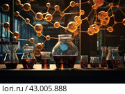 Stimulating Cup of natural coffee molecular component. Generate ai. Стоковое AI-изображение, AI-художник Иван Рябоконь / Фотобанк Лори