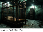 Dreary Prisoner cage prison. Generate Ai. Стоковое AI-изображение, AI-художник Иван Рябоконь / Фотобанк Лори