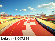 Daunting Car race track. Generate Ai. Стоковое AI-изображение, AI-художник Иван Рябоконь / Фотобанк Лори