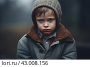 Disheartened Sad little kid. Generate ai. Стоковое AI-изображение, AI-художник Иван Рябоконь / Фотобанк Лори