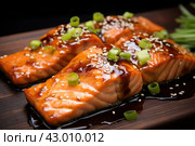 Umami-filled Salmon soy sauce. Generate Ai. Стоковое AI-изображение, AI-художник Иван Рябоконь / Фотобанк Лори