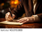 Intimate Closeup photo of writing man. Generate ai. Стоковое AI-изображение, AI-художник Иван Рябоконь / Фотобанк Лори