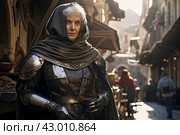 Chivalrous Medieval knight old woman. Generate Ai. Стоковое AI-изображение, AI-художник Иван Рябоконь / Фотобанк Лори