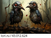 Sinister Skull creepy blood demons birds. Generate Ai. Стоковое AI-изображение, AI-художник Иван Рябоконь / Фотобанк Лори
