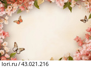 Delicate Spring flower light background. Generate Ai. Стоковое AI-изображение, AI-художник Иван Рябоконь / Фотобанк Лори