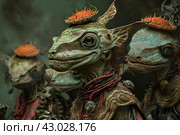 Fantasy aliens talking to each other. Generate ai. Стоковое AI-изображение, AI-художник Иван Рябоконь / Фотобанк Лори