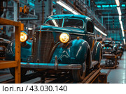 Efficient Assembly line car. Generate Ai. Стоковое AI-изображение, AI-художник Иван Рябоконь / Фотобанк Лори
