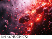 Daunting Asteroid red cinematic. Generate AI. Стоковое AI-изображение, AI-художник Иван Рябоконь / Фотобанк Лори