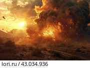 Cataclysmic Apocalyptic scene. Generate Ai. Стоковое AI-изображение, AI-художник Иван Рябоконь / Фотобанк Лори