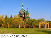 Церковь Покрова Пресвятой Богородицы в городе Южноуральск Челябинской области. Стоковое фото, фотограф Nobilior / Фотобанк Лори