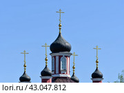 Церковь Бориса и Глеба в Запрудах на улице Большая Запрудная, город Коломна. Фрагмент (2024 год). Стоковое фото, фотограф Natalia Sidorova / Фотобанк Лори