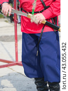 Cossack in red shirt holding a cavalry saber. Стоковое фото, фотограф Александр Прошкин / Фотобанк Лори