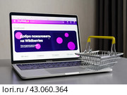 Сайт интернет магазина Wildberries на ноутбуке. Маркетплейс Wildberries. (2022 год). Редакционное фото, фотограф Никита Бурденков / Фотобанк Лори