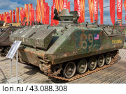 Трофейный бронетранспортер YPR-765F1 (сша). Выставка трофейного вооружения и военной техники, захваченной российскими военными в ходе спецоперации. Парк Победы на Поклонной горе, Москва (2024 год). Редакционное фото, фотограф Pukhov K / Фотобанк Лори