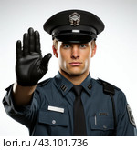 Police Officer Posing for Picture. Стоковое AI-изображение, AI-художник Юлия Гапеенко / Фотобанк Лори