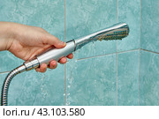 Plastic shower head is leaking and cannot be repaired. Стоковое фото, фотограф Владимир Григорьев / Фотобанк Лори