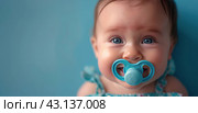 Infant With Pacifier. Стоковое AI-изображение, AI-художник Юлия Гапеенко / Фотобанк Лори