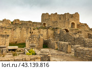 Ruins of ancient Roman Thermes de Liciniens bathing-place on area of antic city in Tunisia. Стоковое фото, фотограф Яков Филимонов / Фотобанк Лори