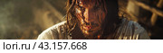 Jesus With Long Hair and a Beard. Стоковое AI-изображение, AI-художник Юлия Гапеенко / Фотобанк Лори