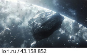 Artists Rendering of an Asteroid in Space. Стоковое AI-изображение, AI-художник Юлия Гапеенко / Фотобанк Лори