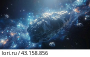 Artists Rendering of an Asteroid in Space. Стоковое AI-изображение, AI-художник Юлия Гапеенко / Фотобанк Лори