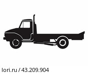 Silhouette of a Flatbed Truck. Стоковое AI-изображение, AI-художник Кирилл Черезов / Фотобанк Лори