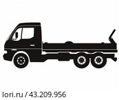 Silhouette of a Flatbed Truck. Стоковое AI-изображение, AI-художник Кирилл Черезов / Фотобанк Лори
