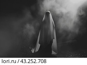 Привидение на кладбище. Стоковое AI-изображение, AI-художник Щеголева Ольга / Фотобанк Лори