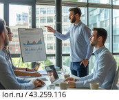 Business Meeting with Presentation in Modern Office. Стоковое AI-изображение, AI-художник Кирилл Черезов / Фотобанк Лори