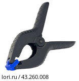 Пластмассовый зажим на белом фоне. C clamp on white background. Стоковое фото, фотограф Татьяна Д / Фотобанк Лори