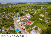 Вид с высоты на Вознесенскую церковь в Суне (аэросъемка 2023 года) Стоковое фото, фотограф Владислав Самошкин / Фотобанк Лори