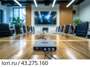 Disconnected power cable in meeting. Стоковое AI-изображение, AI-художник Данил Руденко / Фотобанк Лори