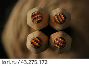 Multicolored pencil top view. Стоковое фото, фотограф Алиев Аслан / Фотобанк Лори