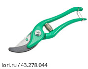 Садовый секатор на белом фоне. Gardening secateurs for cutting branches isolated on white. Стоковое фото, фотограф Татьяна Д / Фотобанк Лори