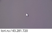 Moving the mouse cursor over the gray screen of the monitor. Стоковое видео, видеограф Леонид Еремейчук / Фотобанк Лори