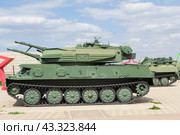 Военная техника, самоходная зенитная установка ЗСУ-23-4 Шилка, противовоздушная оборона. Средняя Ахтуба, Волгоградская область, Россия. (2024 год). Редакционное фото, фотограф Андрей Цыганков / Фотобанк Лори