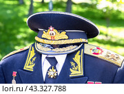 Vintage ceremonial naval uniform of Admiral of the Fleet of the Soviet Union S. Gorshkov with various awards, orders and medals (2024 год). Редакционное фото, фотограф FotograFF / Фотобанк Лори
