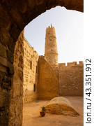 Ribat of Monastir, Islamic defensive structure, located in Monastir, Tunisia. Picturesque view from arch. Стоковое фото, фотограф Яков Филимонов / Фотобанк Лори