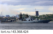 Большой противолодочный корабль проекта 1155 "Адмирал Пантелеев" (2024 год). Редакционное фото, фотограф Василий Юрьевич Шмидт / Фотобанк Лори