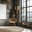 Spacious Living Room With Large Mirror and Plants. Стоковое AI-изображение, AI-художник Юлия Гапеенко / Фотобанк Лори